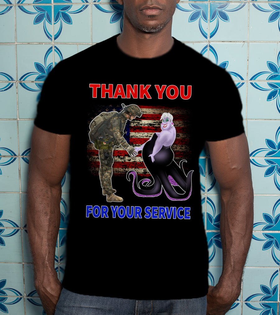 Thank You For Your Service Ursula Soldier American Flag T-Shirt
