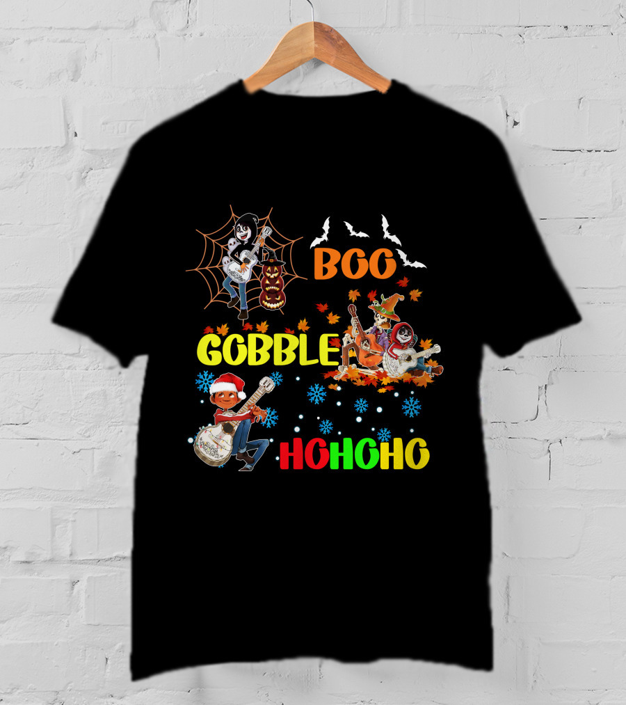 Boo Gobble HoHoHo Coco HalloThanksMas T-Shirt