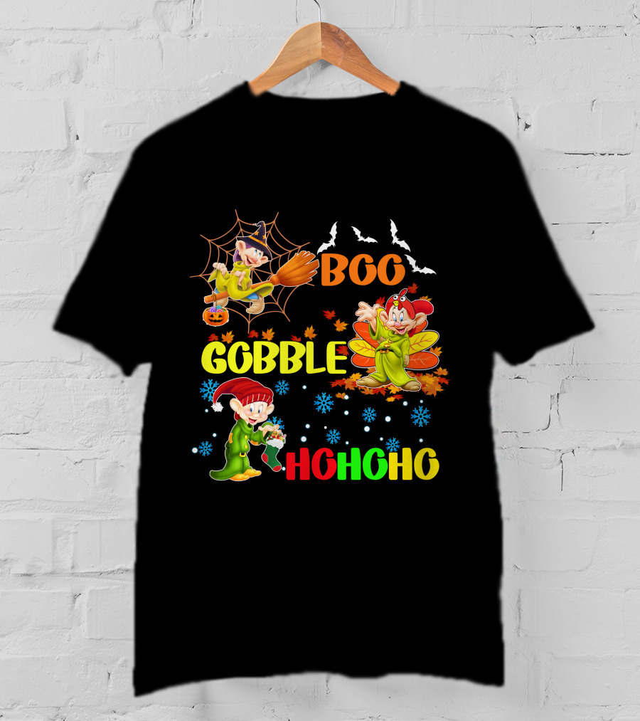 Dopey Boo Gobble HoHoHo HalloThanksMas T-Shirt