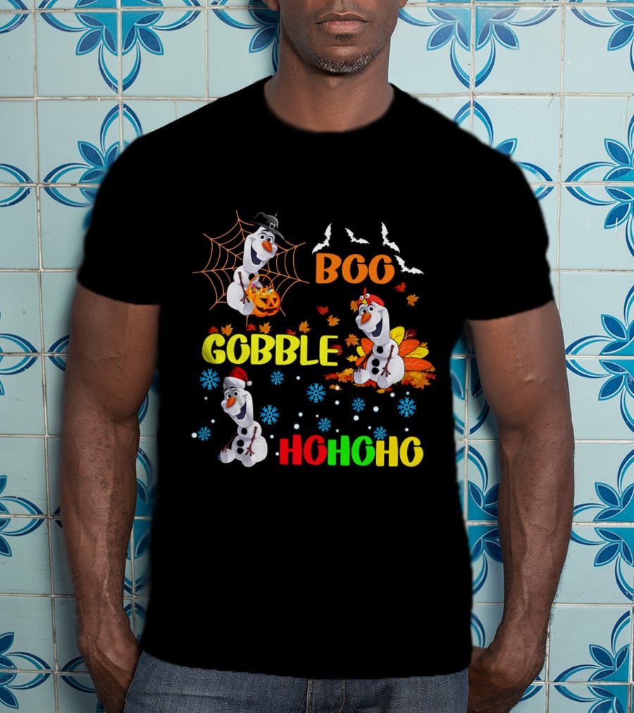 Olaf Boo Gobble HoHoHo HalloThanksMas T-Shirt