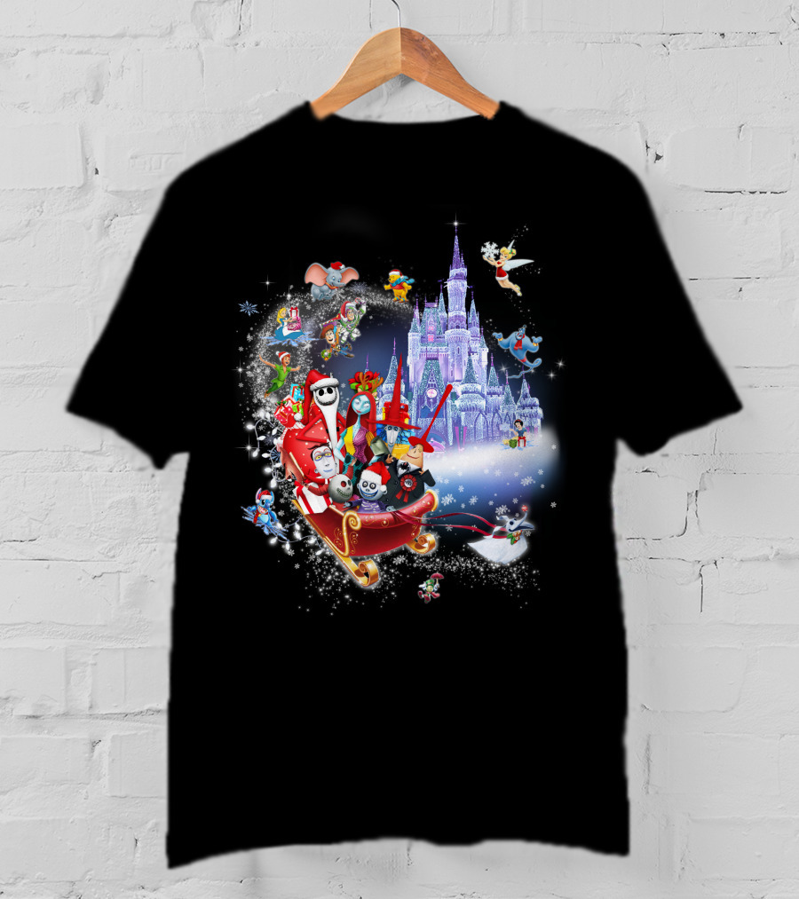 Jack Christmas Nightmare Before Christmas Disney Castle Crossover T-Shirt