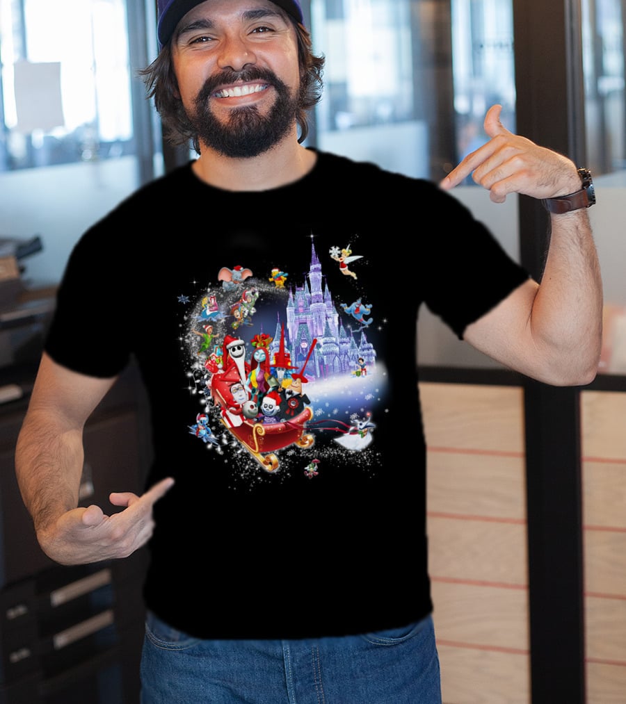 Jack Christmas Nightmare Before Christmas Disney Castle Crossover T-Shirt