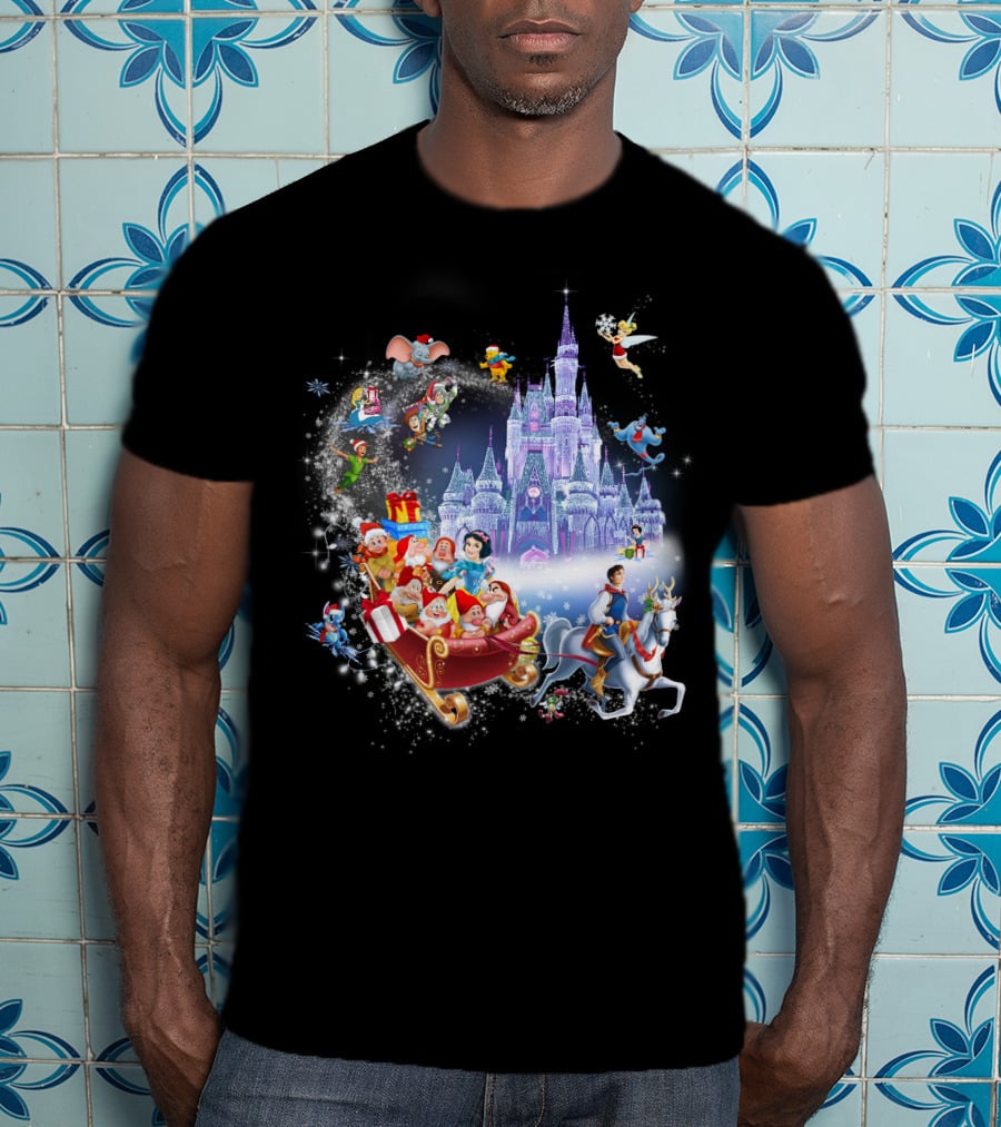 Snow White And Disney Friends Christmas Castle Adventure T-Shirt