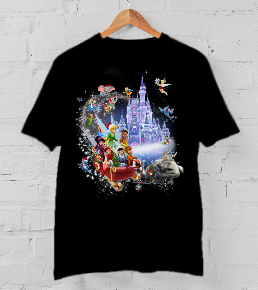 Disney Tinkerbell And Friends Christmas Castle Holiday Magic Adventure T-Shirt