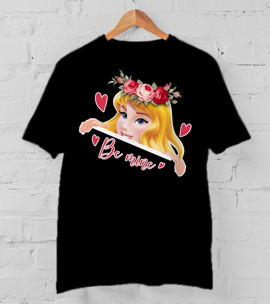 Be Mine Aurora Flower Crown Hearts T-Shirt
