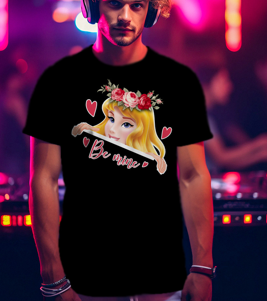 Be Mine Aurora Flower Crown Hearts T-Shirt