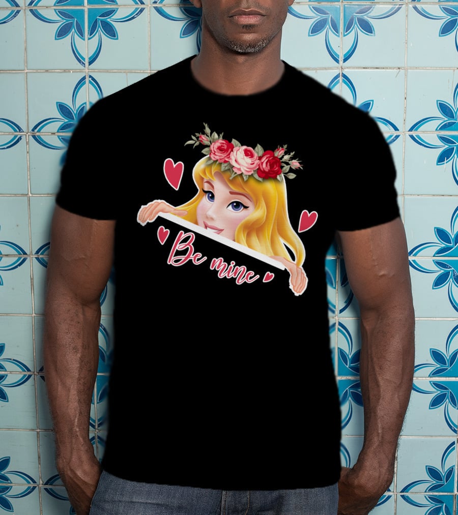 Be Mine Aurora Flower Crown Hearts T-Shirt
