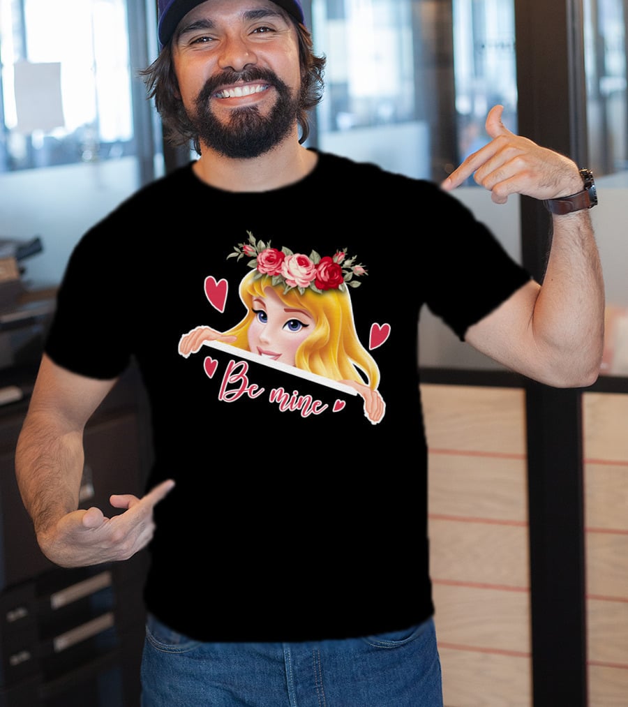 Be Mine Aurora Flower Crown Hearts T-Shirt