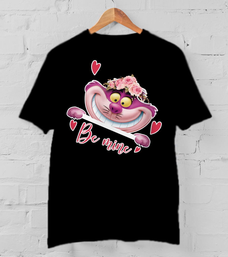 Cheshire Be Mine Valentine's Day Flower Crown Hearts T-Shirt