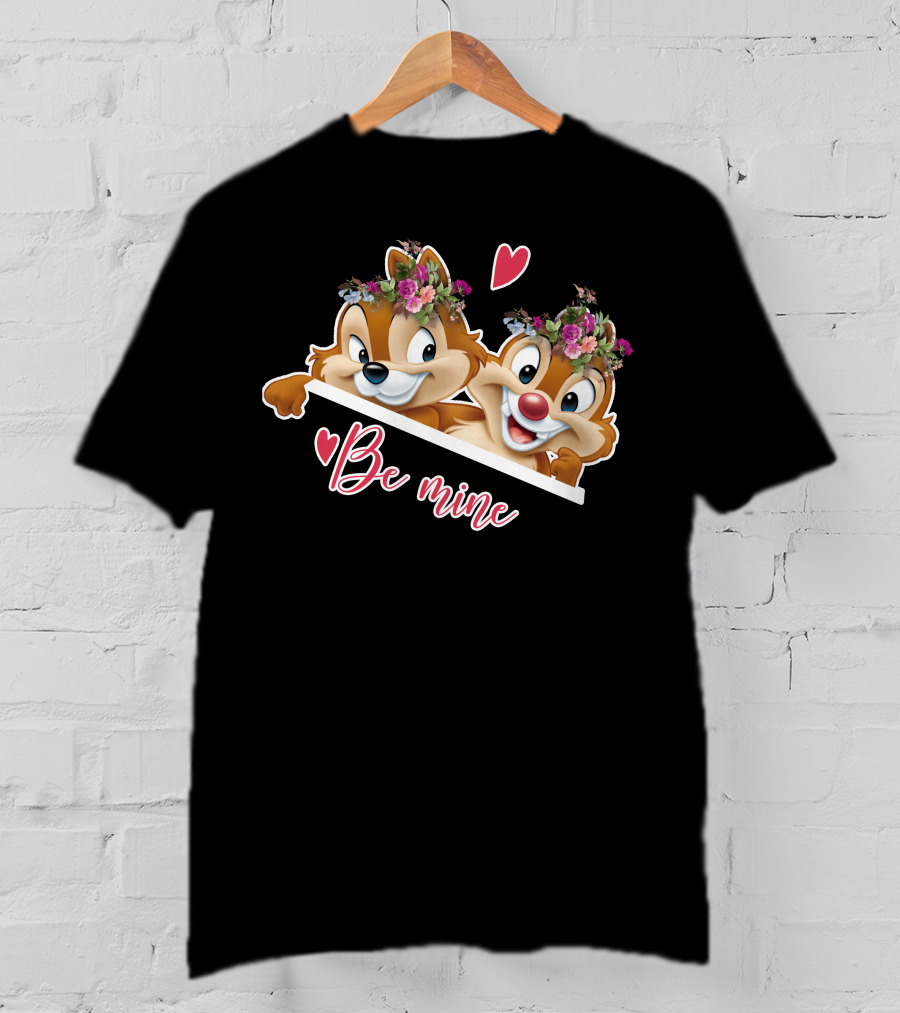 Chip And Dale Be Mine Floral Heart T-Shirt