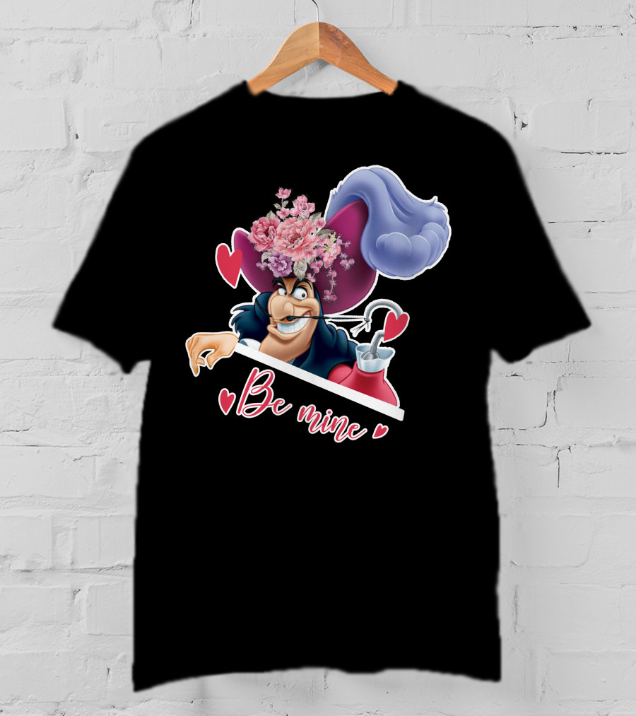 Be Mine Hook Captain Valentine's Day Flowers T-Shirt