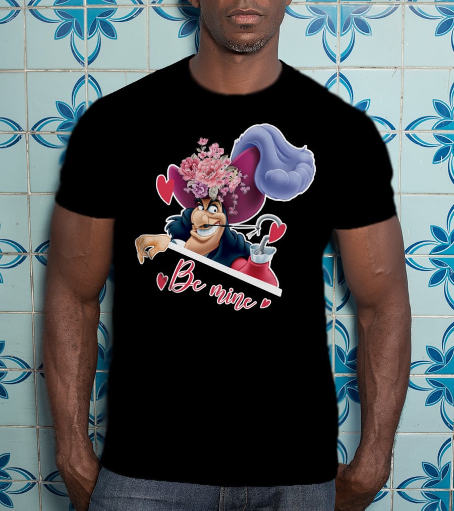 Be Mine Hook Captain Valentine's Day Flowers T-Shirt