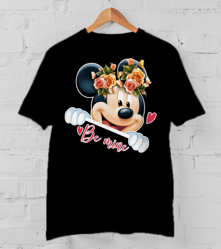 Mickey Be Mine Floral Heart T-Shirt