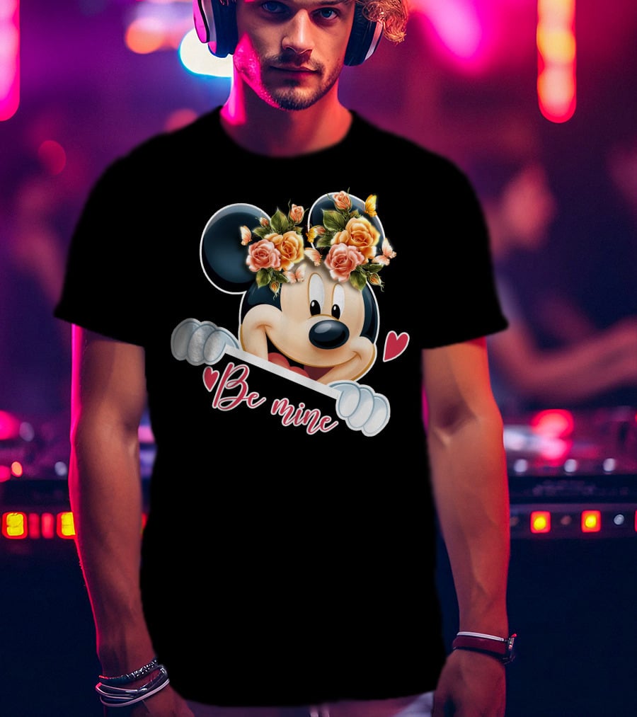 Mickey Be Mine Floral Heart T-Shirt