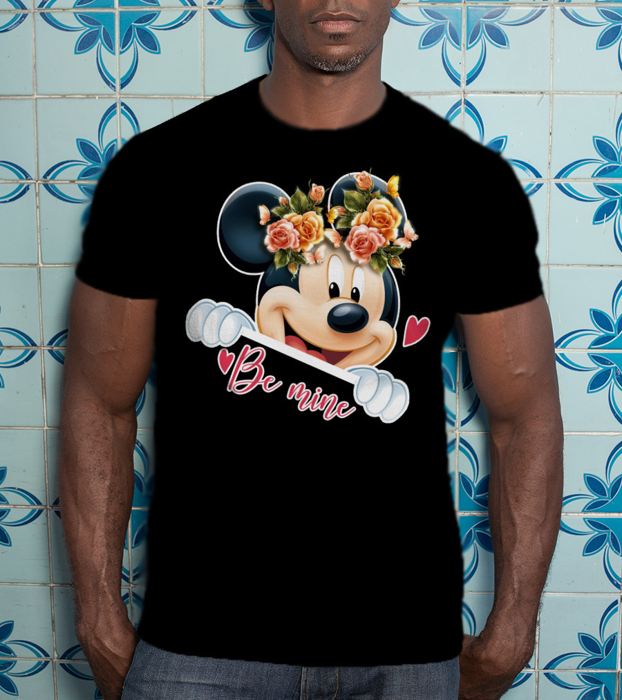 Mickey Be Mine Floral Heart T-Shirt