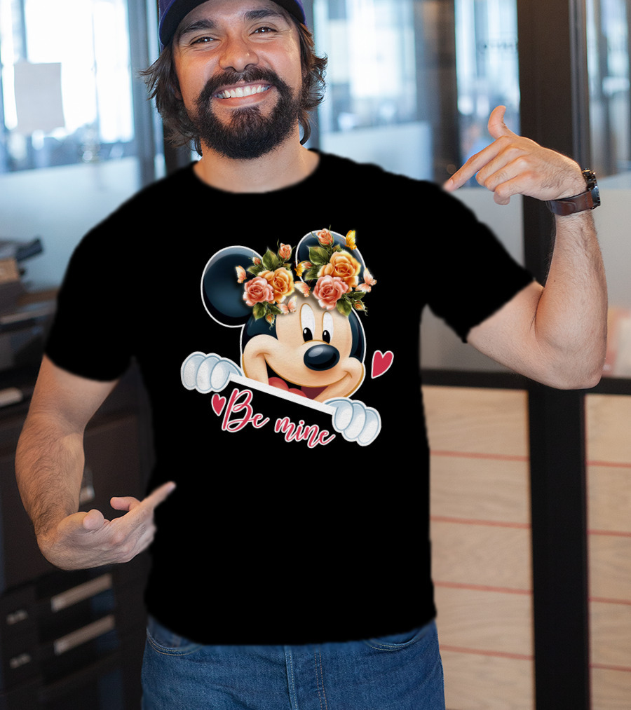 Mickey Be Mine Floral Heart T-Shirt