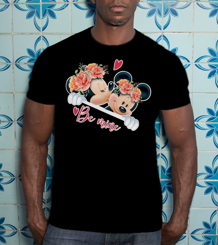 Mickey Minnie Be Mine Floral Romance T-Shirt