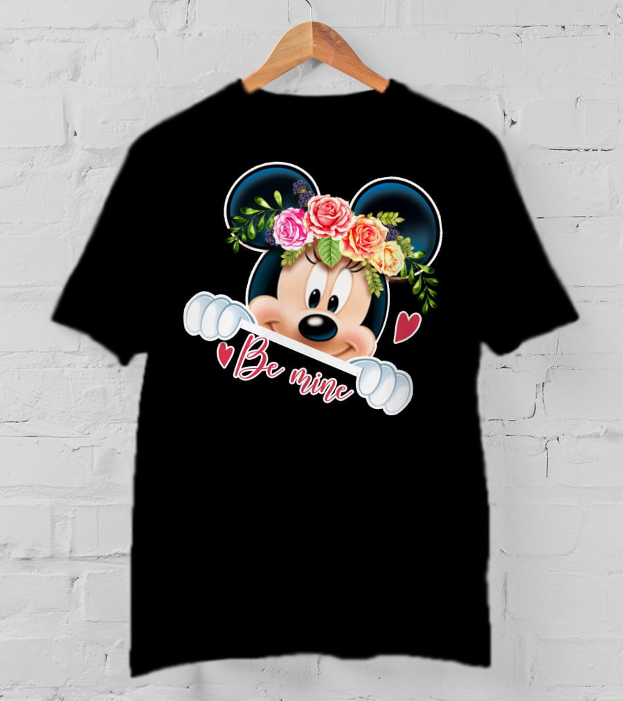 Minnie Mouse Be Mine Floral Hearts T-Shirt