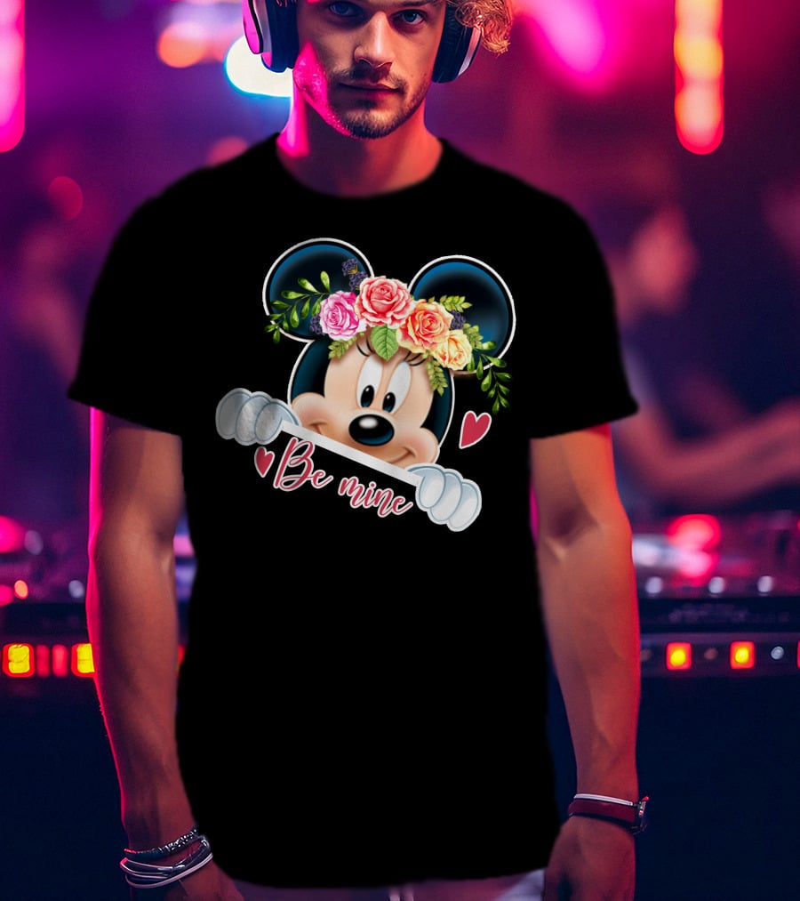 Minnie Mouse Be Mine Floral Hearts T-Shirt