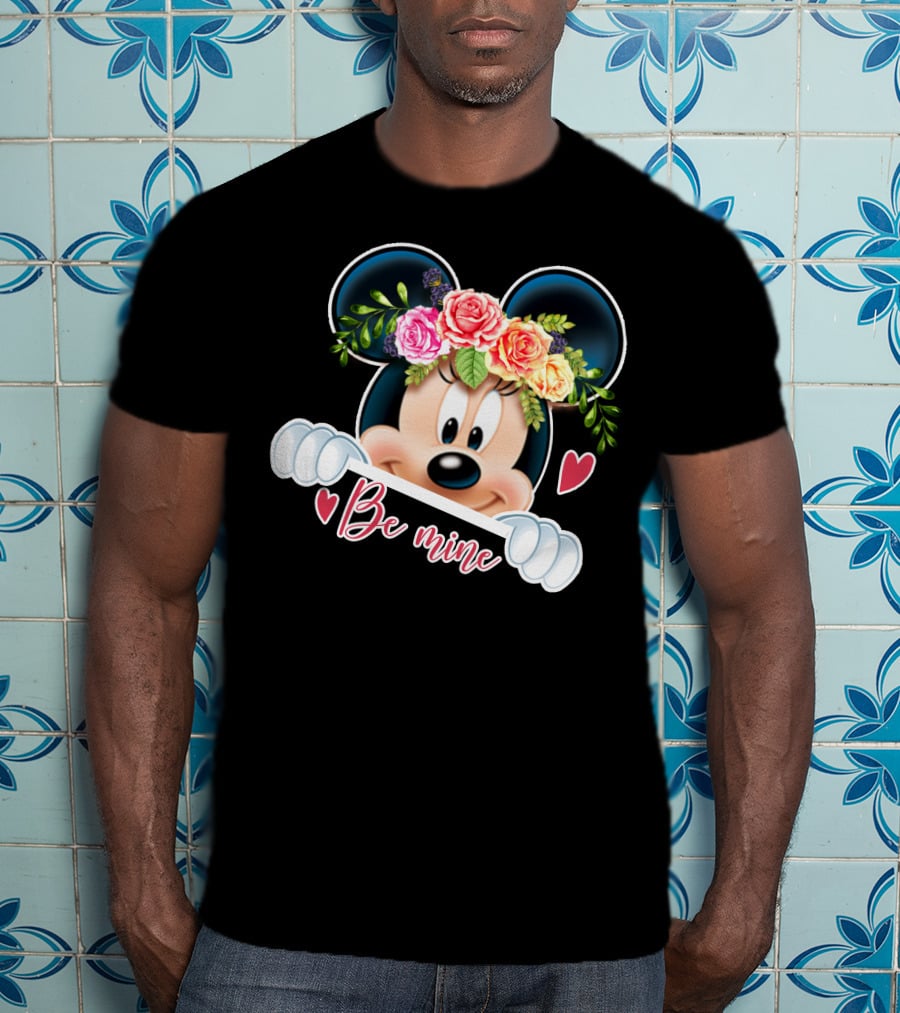Minnie Mouse Be Mine Floral Hearts T-Shirt