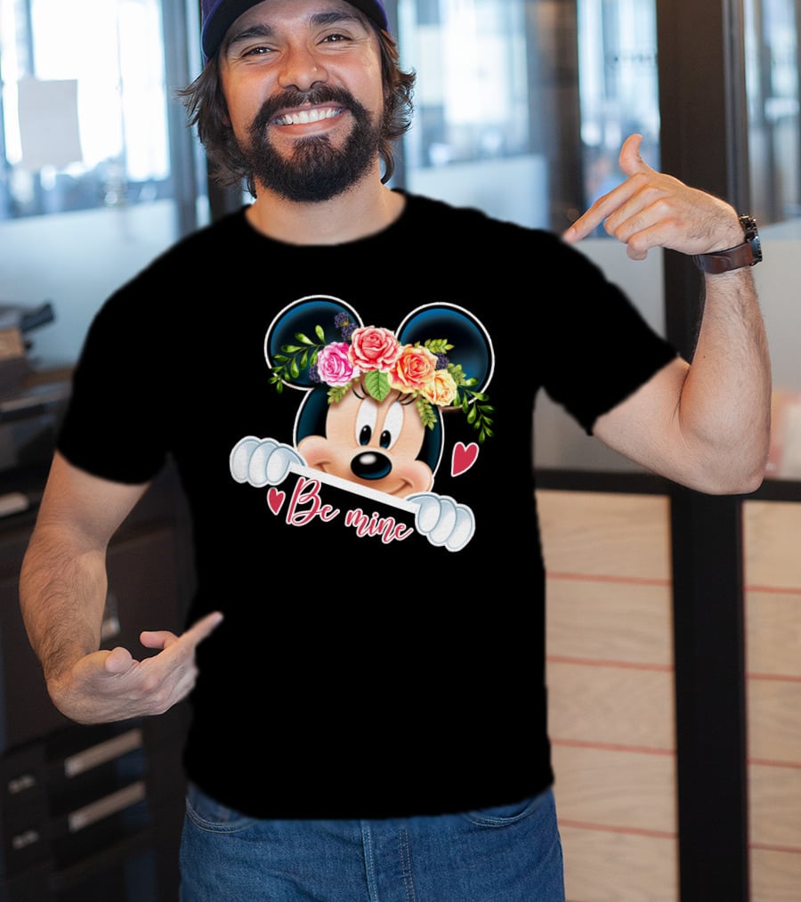 Minnie Mouse Be Mine Floral Hearts T-Shirt