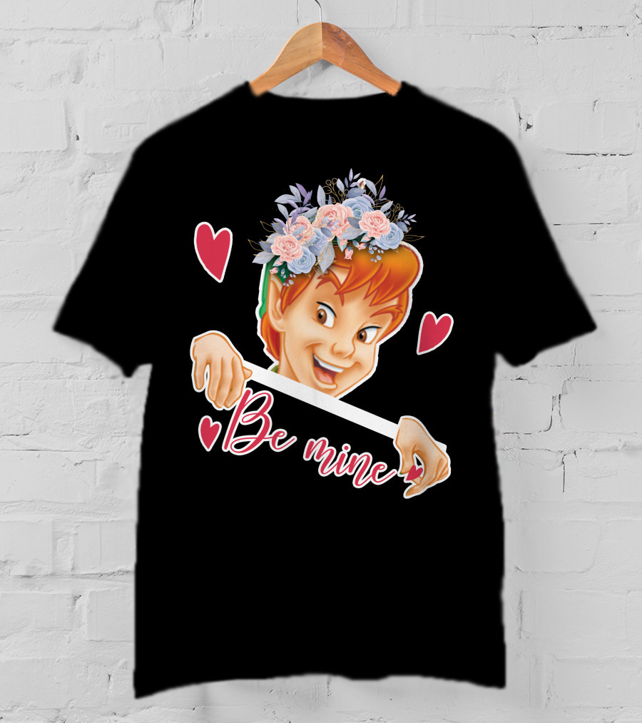 Peter Pan Be Mine Hearts Floral Crown T-Shirt