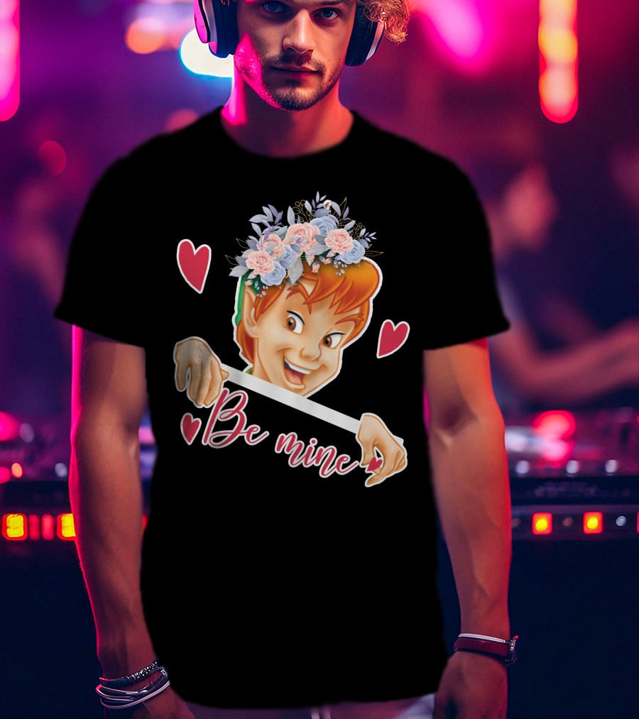 Peter Pan Be Mine Hearts Floral Crown T-Shirt