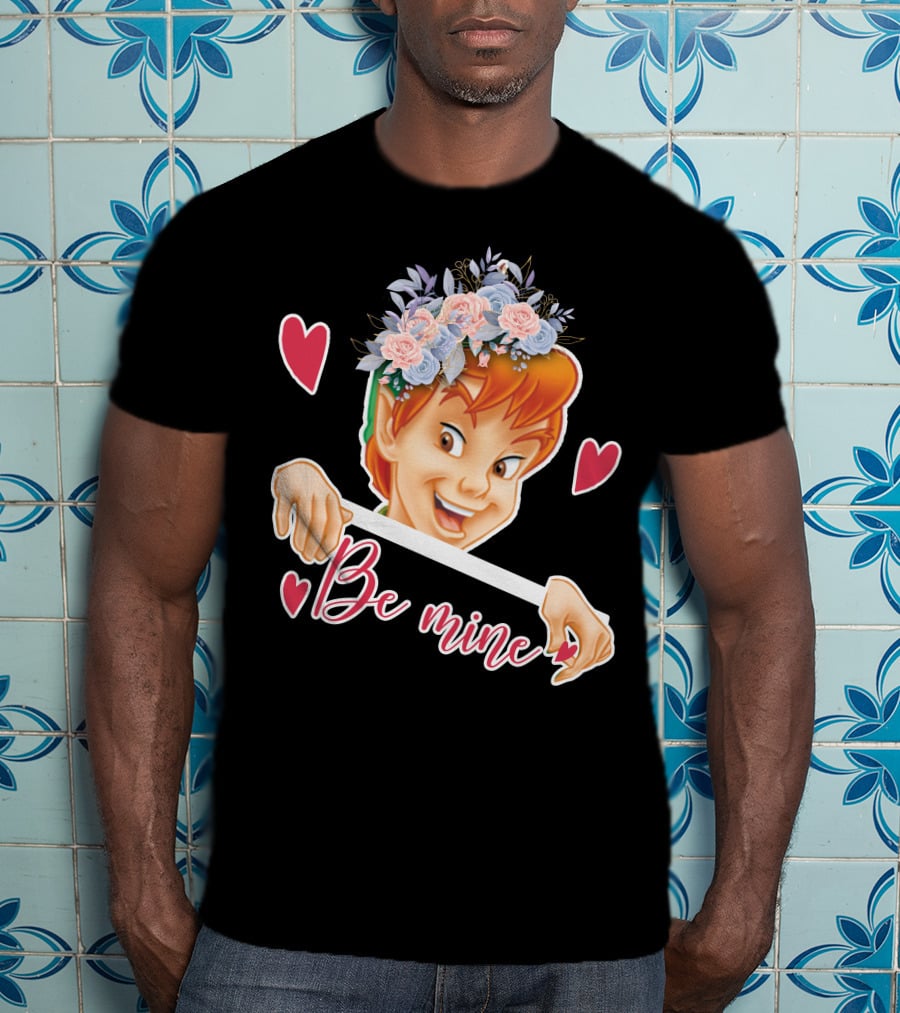 Peter Pan Be Mine Hearts Floral Crown T-Shirt