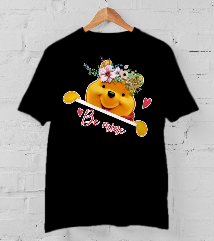 Be Mine Pooh Floral Heart T-Shirt
