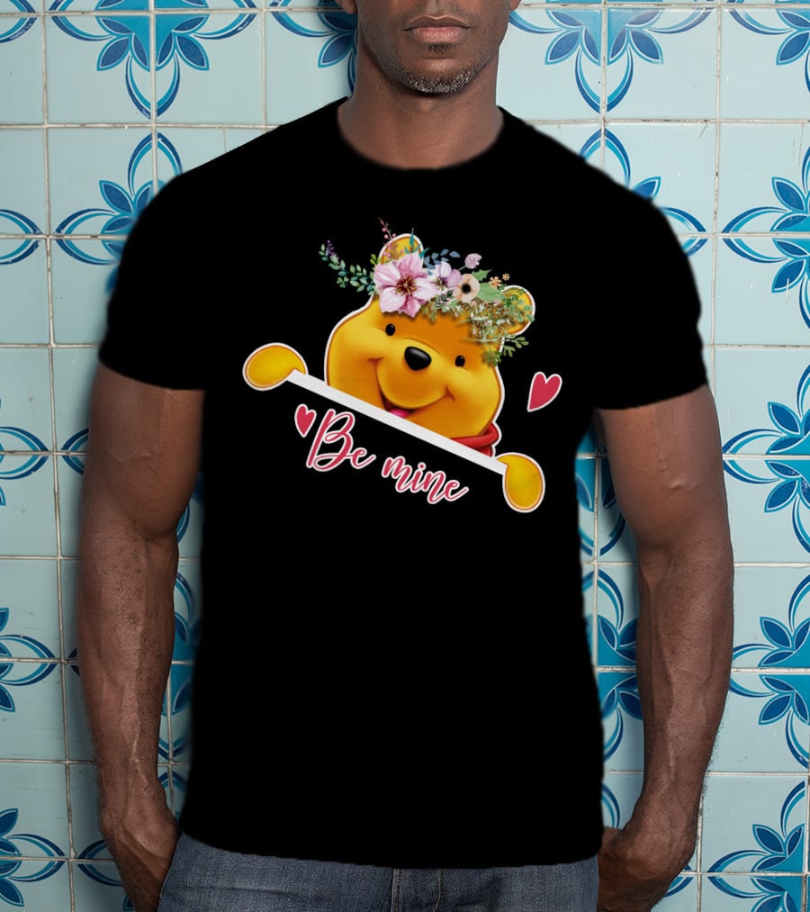 Be Mine Pooh Floral Heart T-Shirt