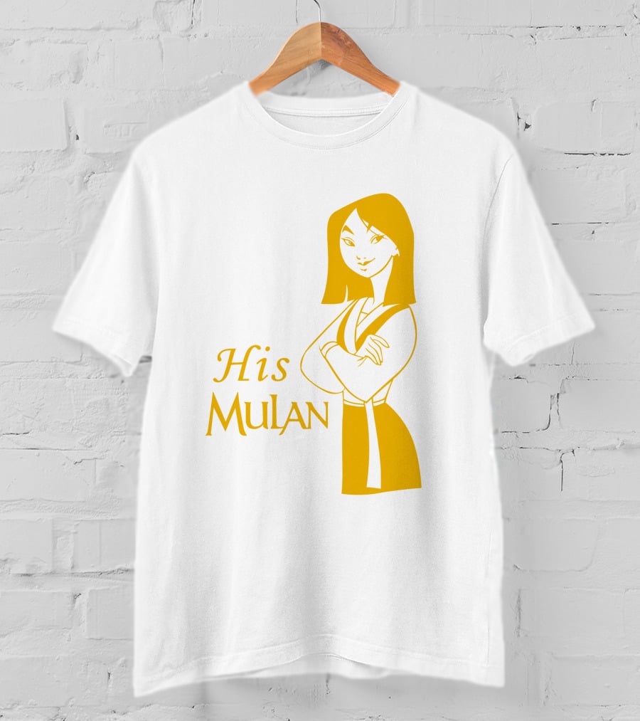 His Mulan Cartoon Character And Text In Yellow T-Shirt