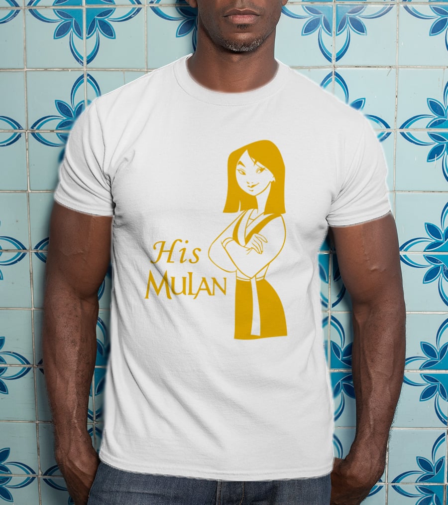 His Mulan Cartoon Character And Text In Yellow T-Shirt
