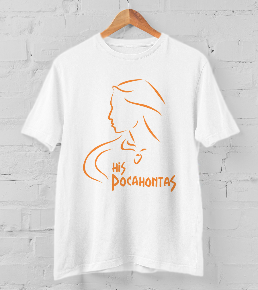 His Pocahontas Silhouette In Orange T-Shirt