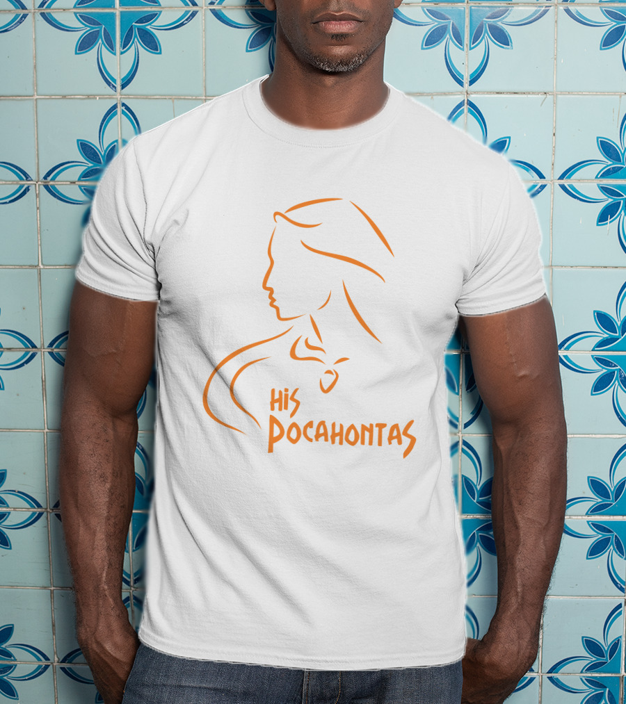 His Pocahontas Silhouette In Orange T-Shirt