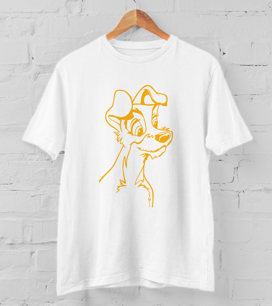 The Tramp Disney Outline Drawing T-Shirt