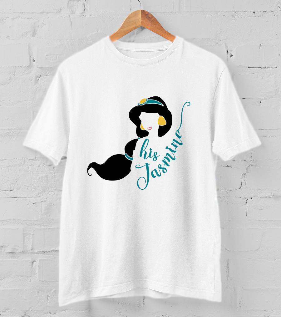 His Jasmine Princess Silhouette With Long Hair And Gold Accessories T-Shirt