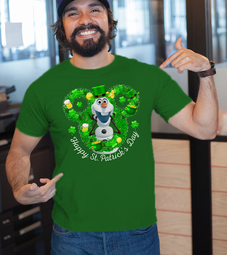 Olaf Happy St. Patrick's Day Shamrocks And Gold T-Shirt