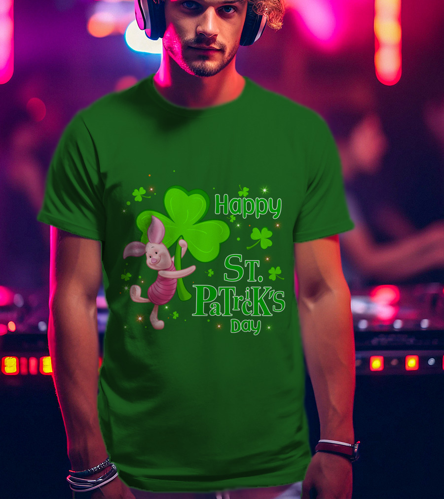 Happy St. Patrick's Day Piglet Shamrock T-Shirt