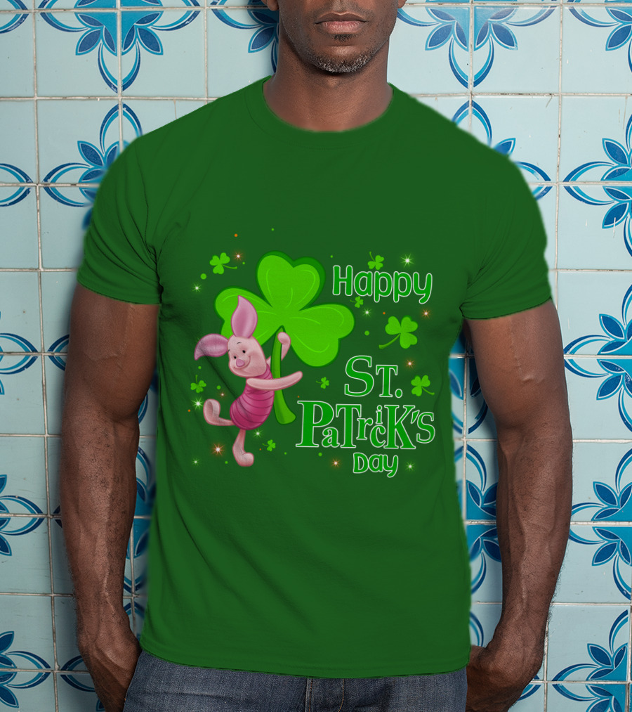 Happy St. Patrick's Day Piglet Shamrock T-Shirt