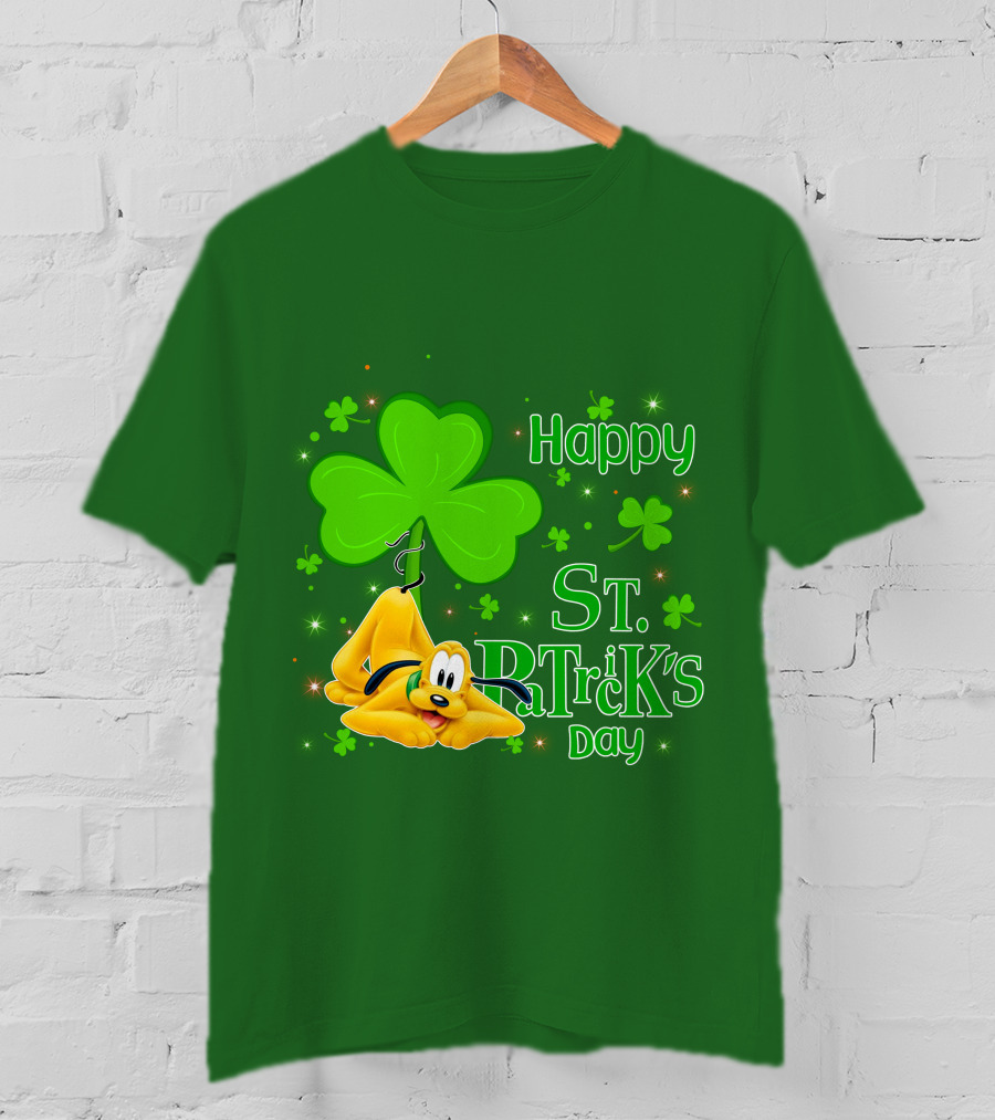 Happy St Patrick's Day Pluto Shamrock T-Shirt