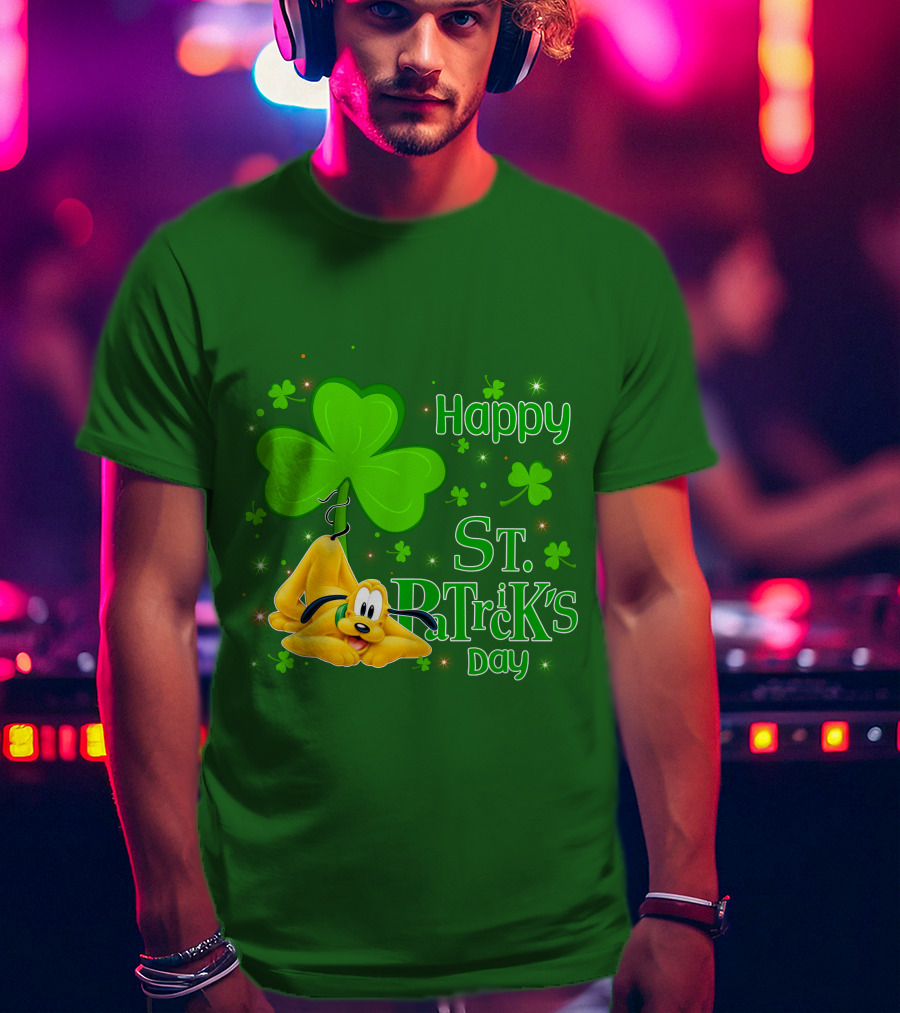 Happy St Patrick's Day Pluto Shamrock T-Shirt