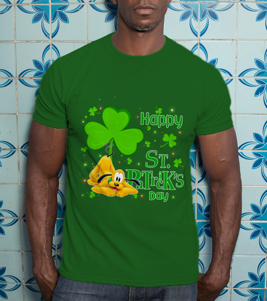 Happy St Patrick's Day Pluto Shamrock T-Shirt