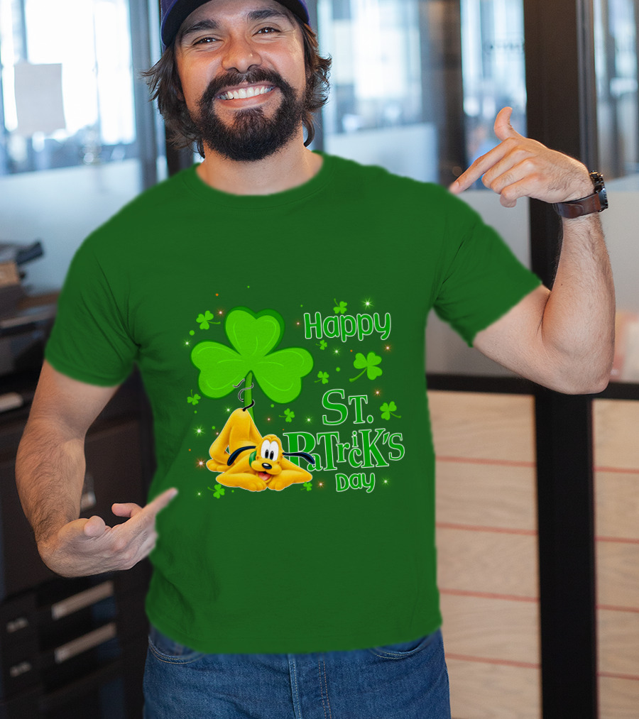 Happy St Patrick's Day Pluto Shamrock T-Shirt