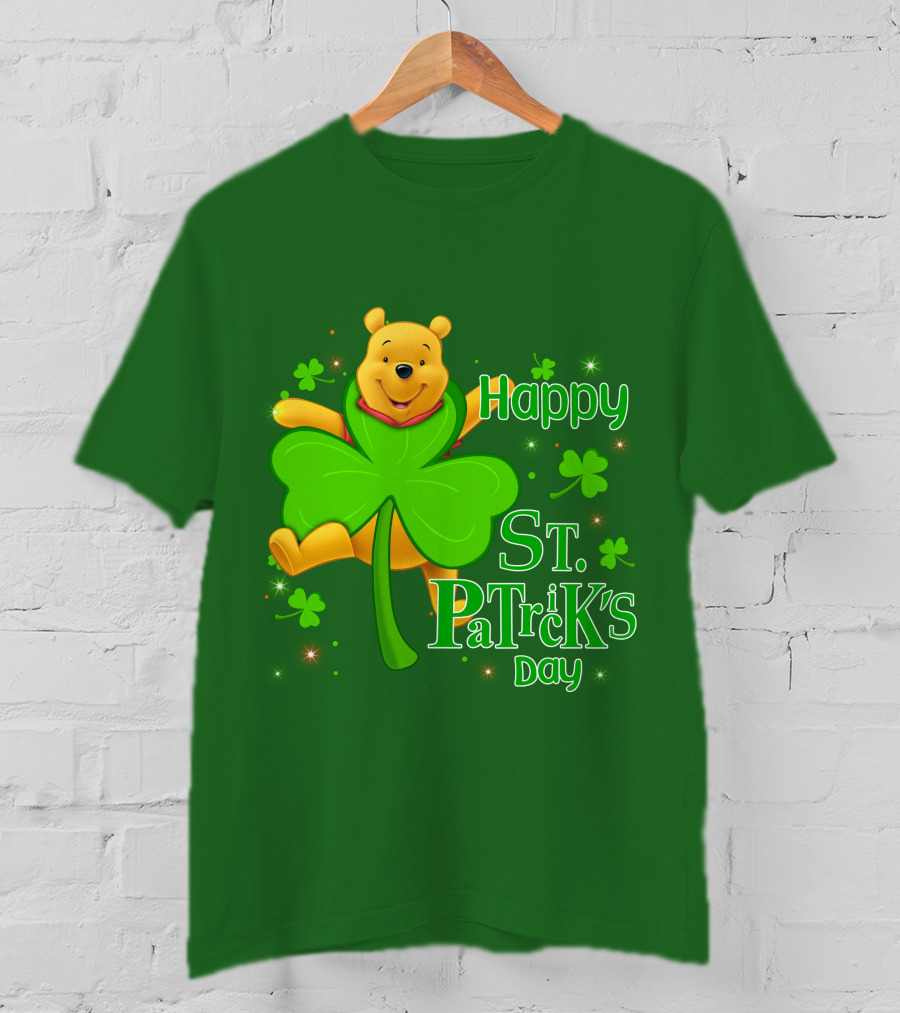 Happy St. Patrick's Day Pooh Shamrock T-Shirt