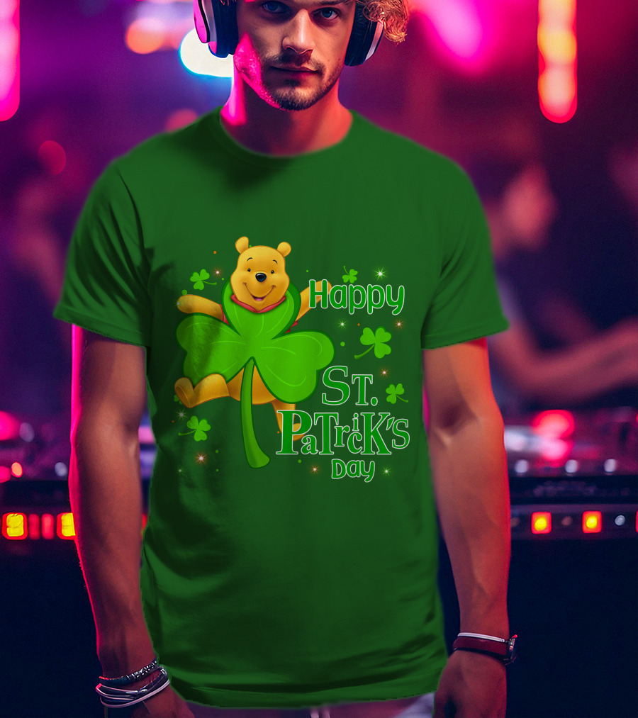 Happy St. Patrick's Day Pooh Shamrock T-Shirt