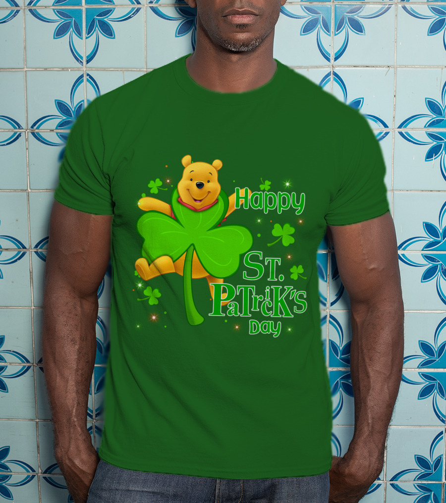 Happy St. Patrick's Day Pooh Shamrock T-Shirt