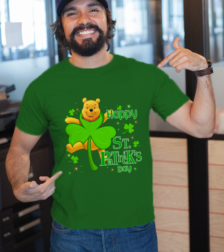 Happy St. Patrick's Day Pooh Shamrock T-Shirt