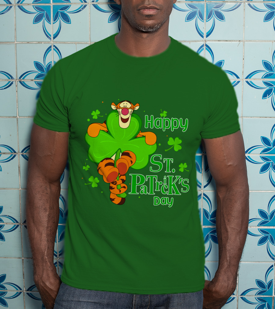 Tigger Happy St. Patrick's Day Shamrock T-Shirt