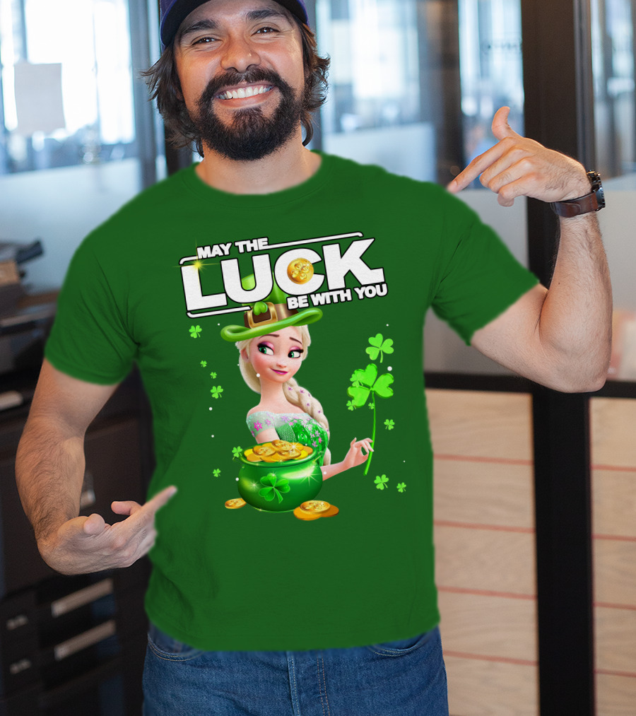 May The Luck Be With You St Patrick's Day Elsa T-Shirt