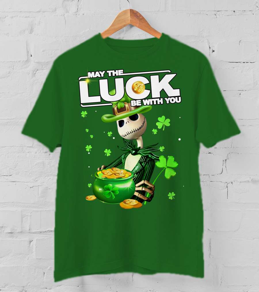 MAY THE LUCK BE WITH YOU St. Patrick's Day Jack Skellington Coin Pot T-Shirt